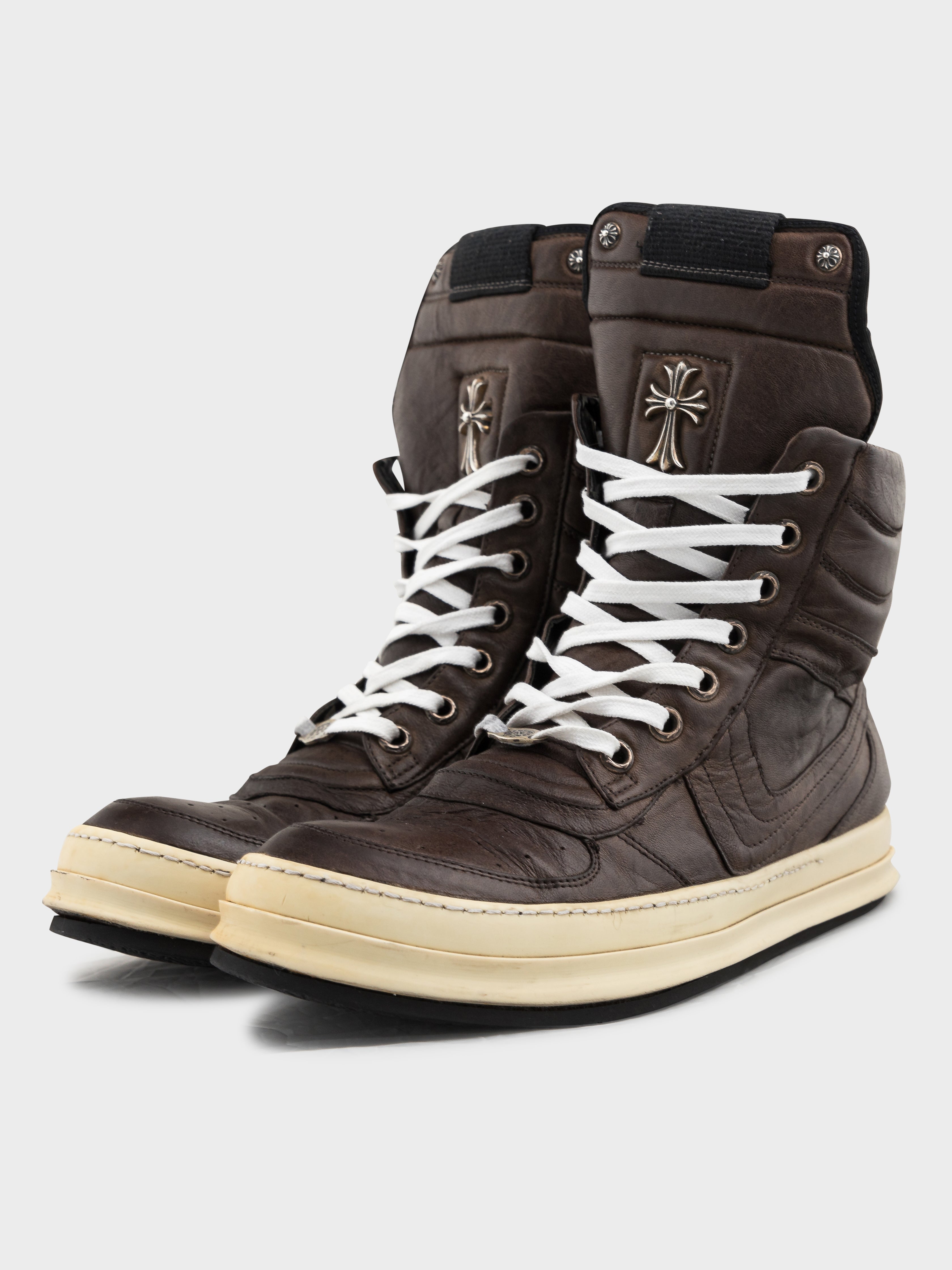 Buy Chrome Hearts 1/1 Rick Owens Chocolate Leather Dunks Online at