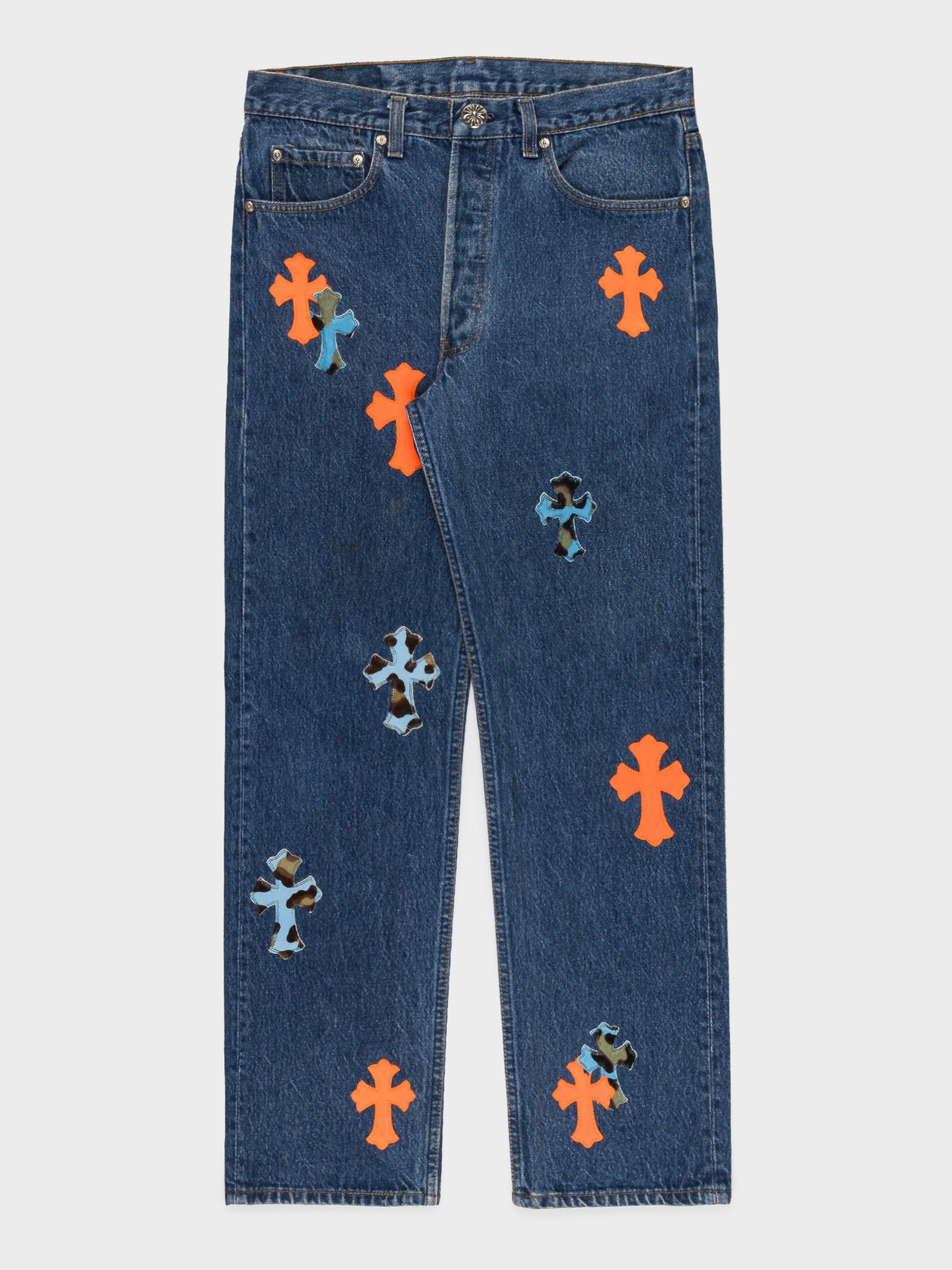 Buy Chrome Hearts St Barths Exclusive Patched Jeans Online at Groupie