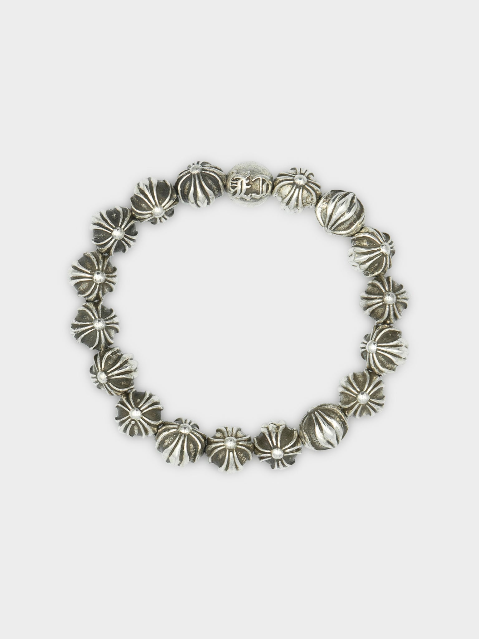 Chrome Hearts: Full Silver Bead Bracelet | Groupie