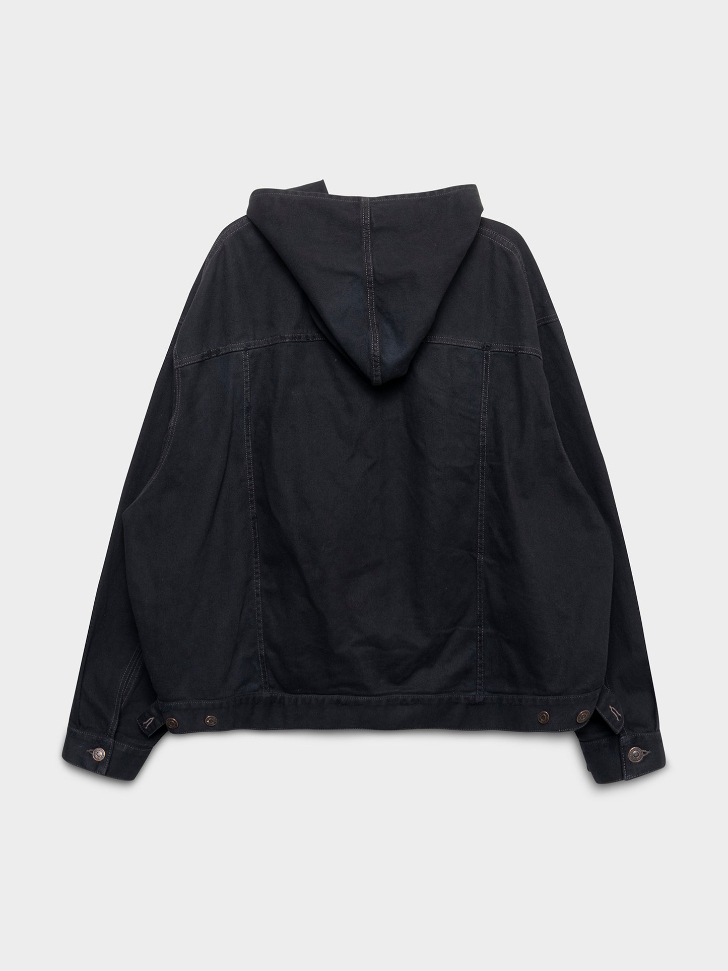 Denim Hooded Poncho Jacket Balenciaga