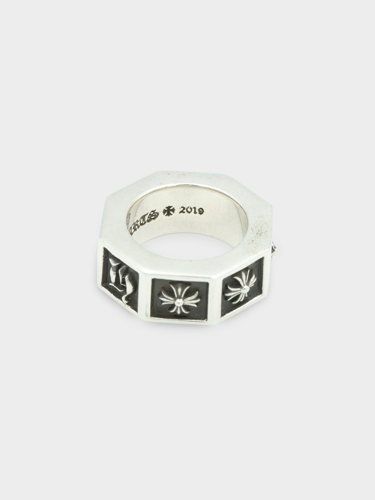 Alphabet Block Ring Chrome Hearts