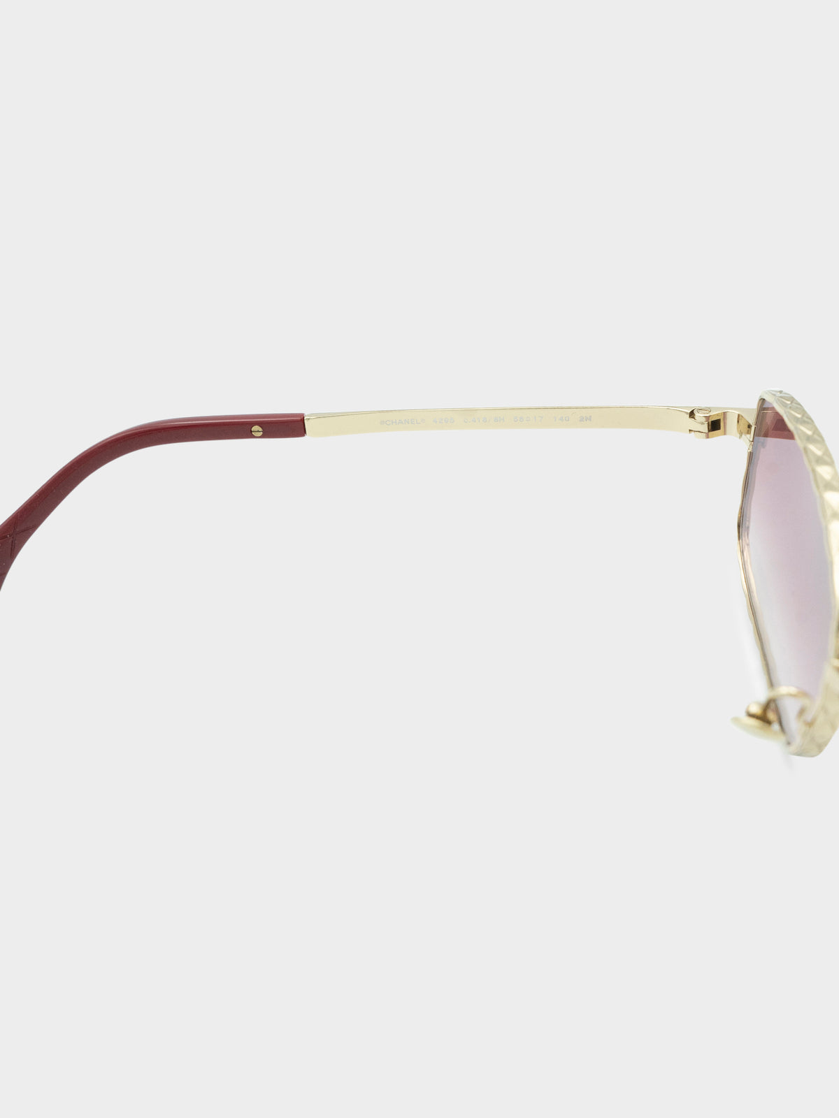 Burgundy Gold Gradient Rectangle Sunglasses