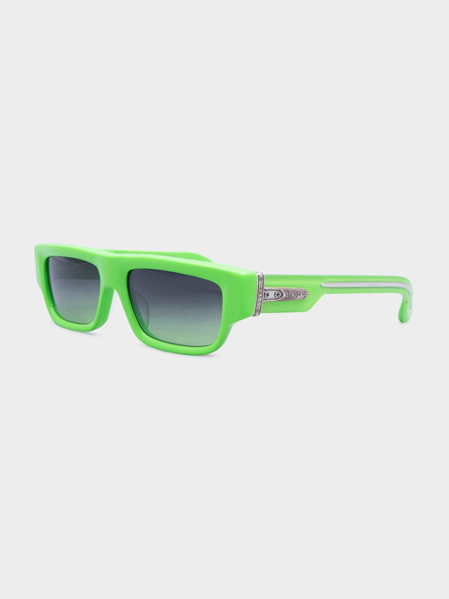Chrome Hearts T-LG Sunglasses RARE *Tortoise Lime Green* Silver Cross Japan Mint Clear Silver Chrome Hearts Smoke Show Sunglasses Brand New  main image 2