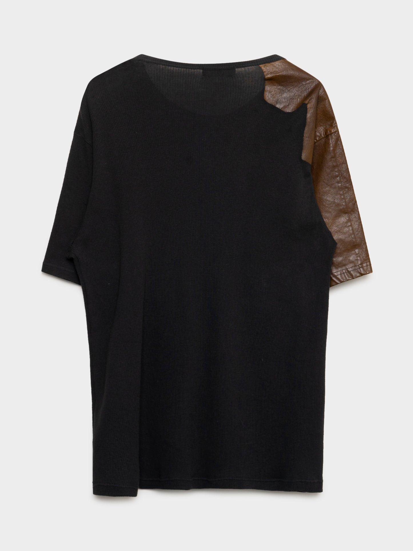 Leather Shoulder T-shirt