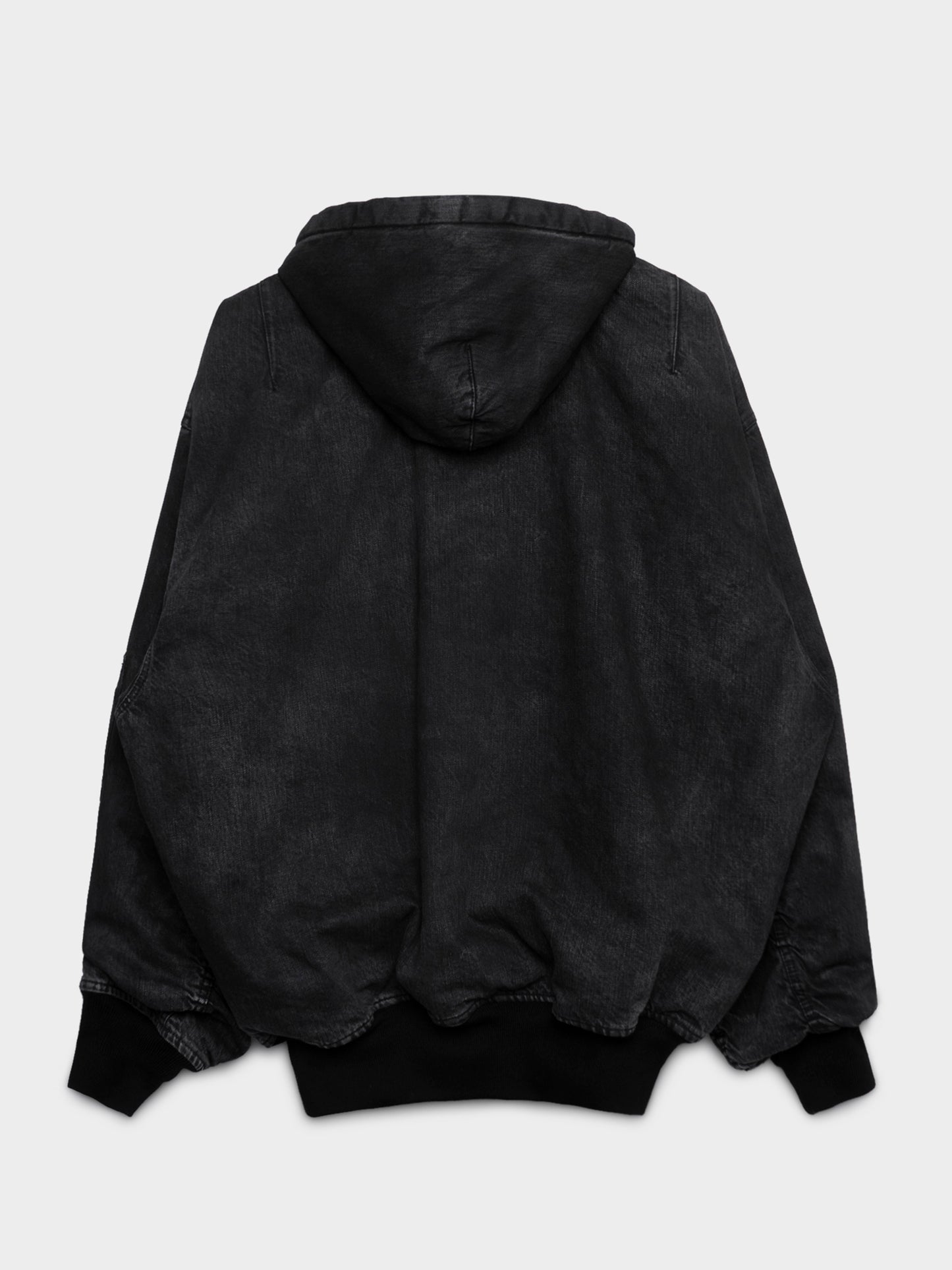 Oversized Hooded Denim Bomber Jacket