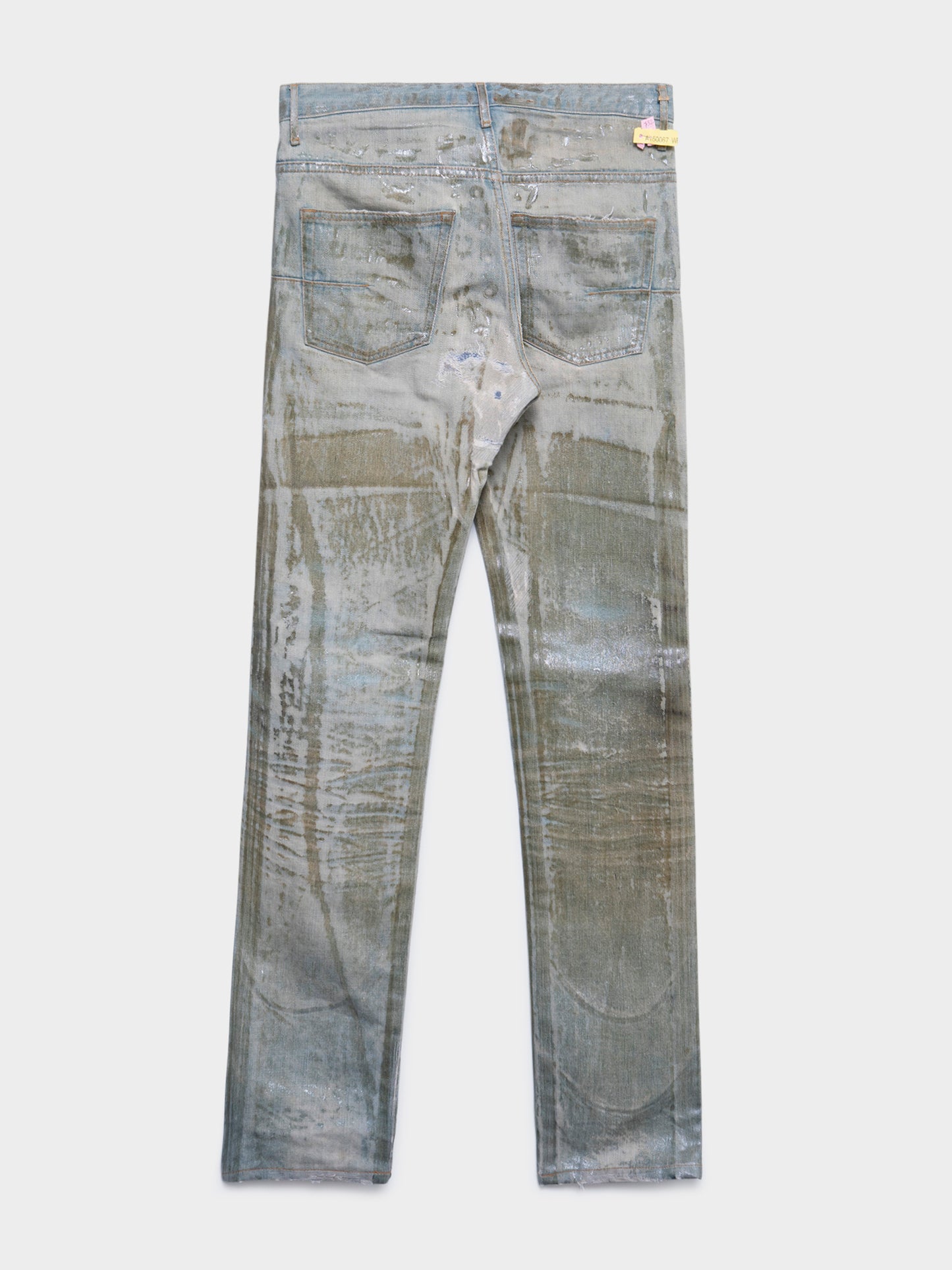 ‘Strip’ Ice Blue Waxed Jeans