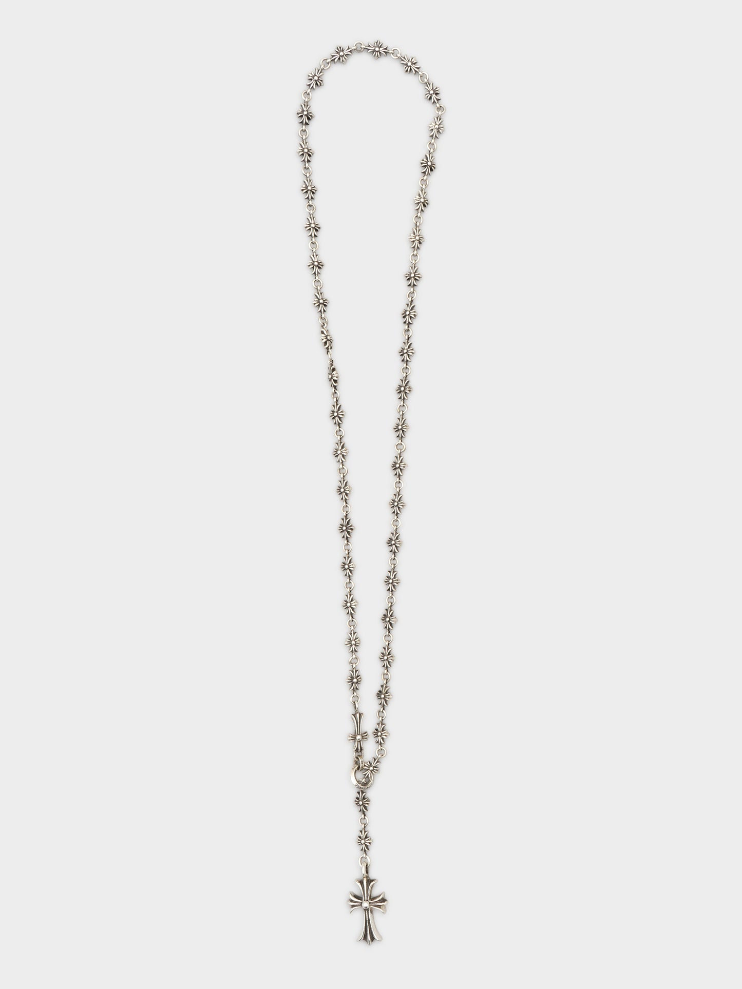 Tiny E Rosary Necklace