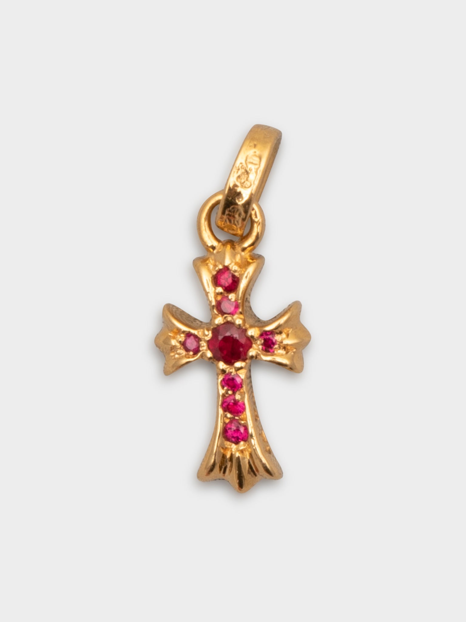 Chrome Hearts: 22k Pavé Ruby Baby Fat Pendant | Groupie