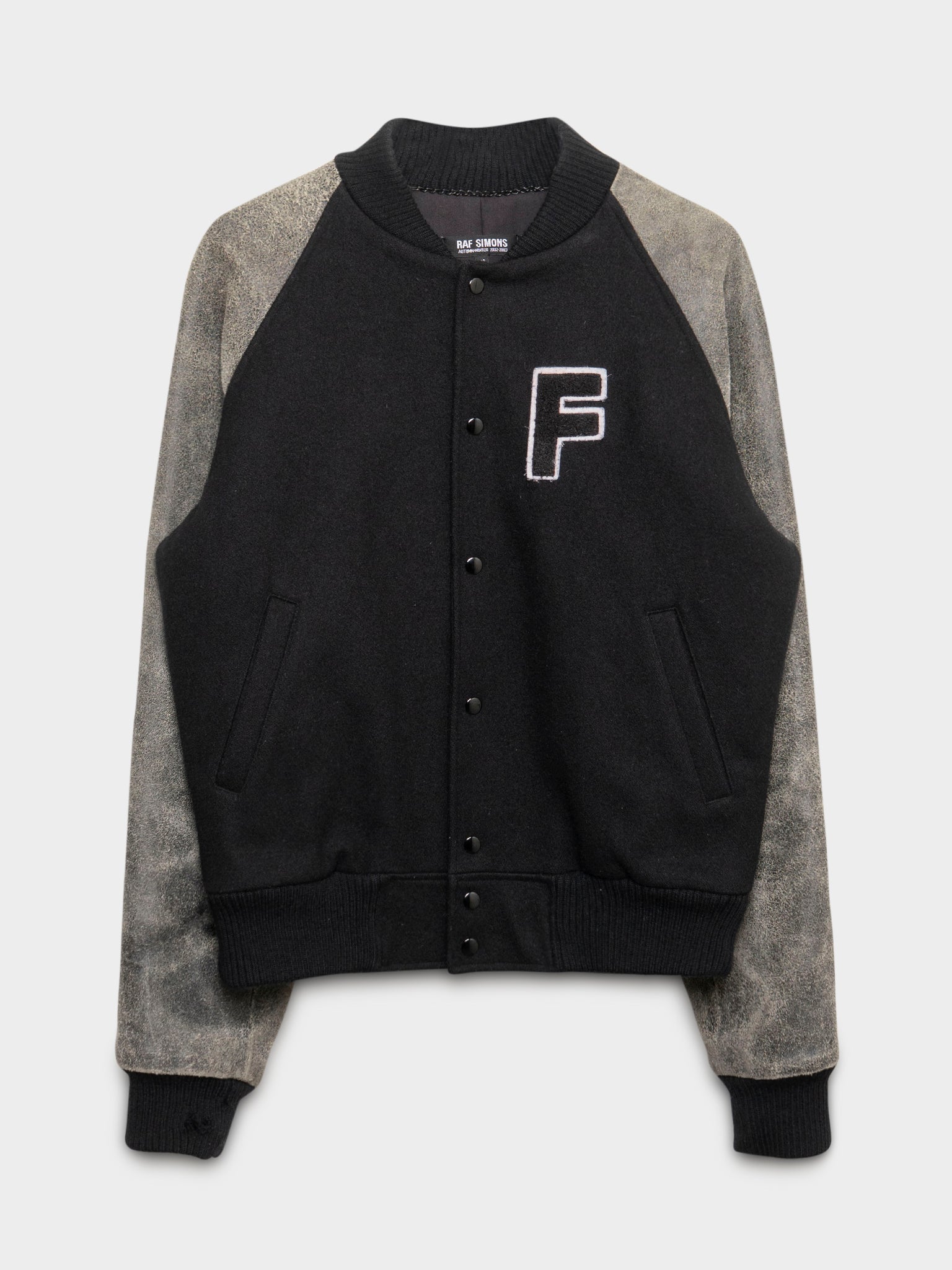 Buy Raf Simons 'Virginia Creeper' Blistered Leather Varsity Jacket