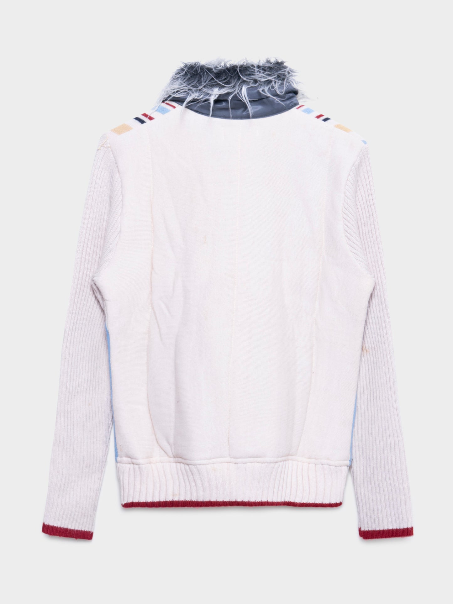 Striped Fur Collar Shirt