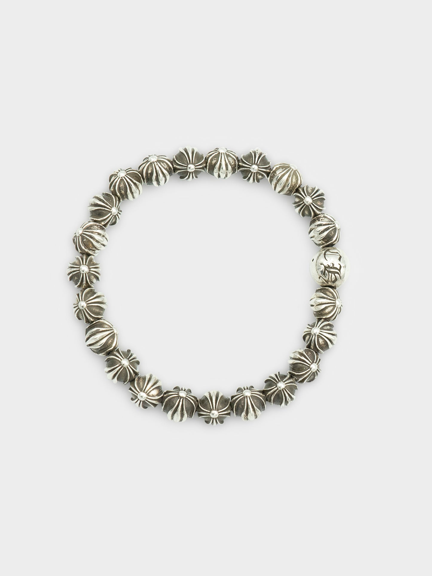 6mm Full Silver Bead Bracelet