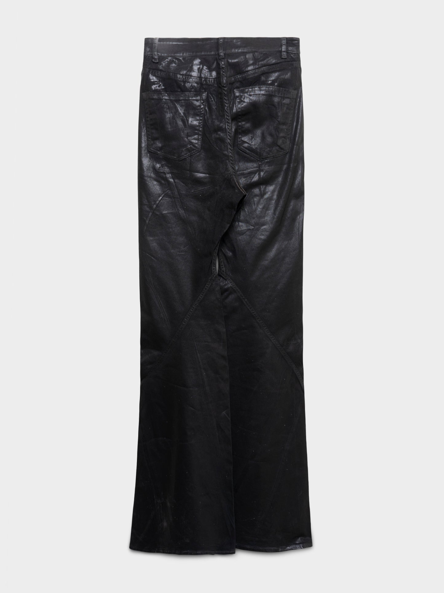 Waxed Bias Bootcut Jeans