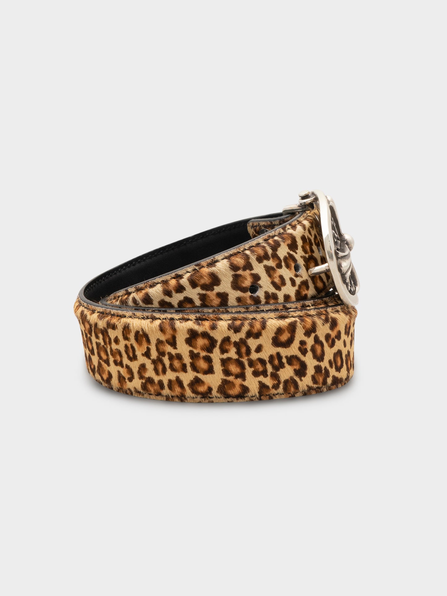 Cheetah Fur Oval Cross Belt