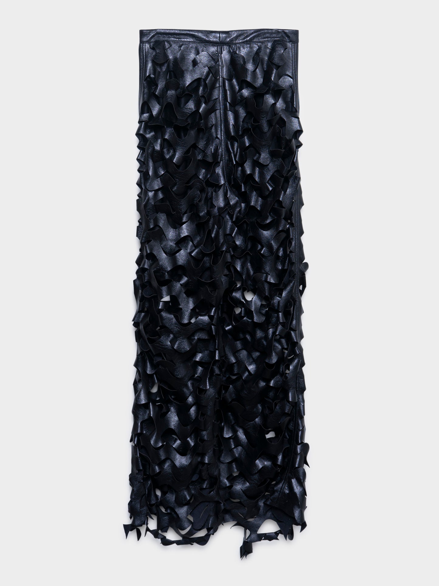 Laser Cut Wide Leg Leather Pants