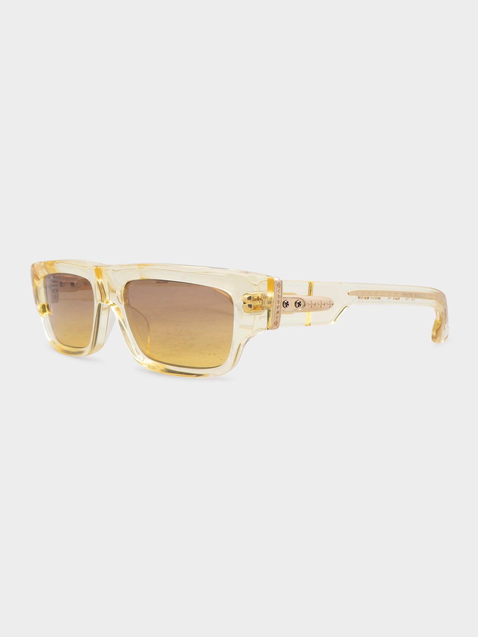 Chrome Hearts: Clear Yellow Girth Quake Sunglasses | Groupie