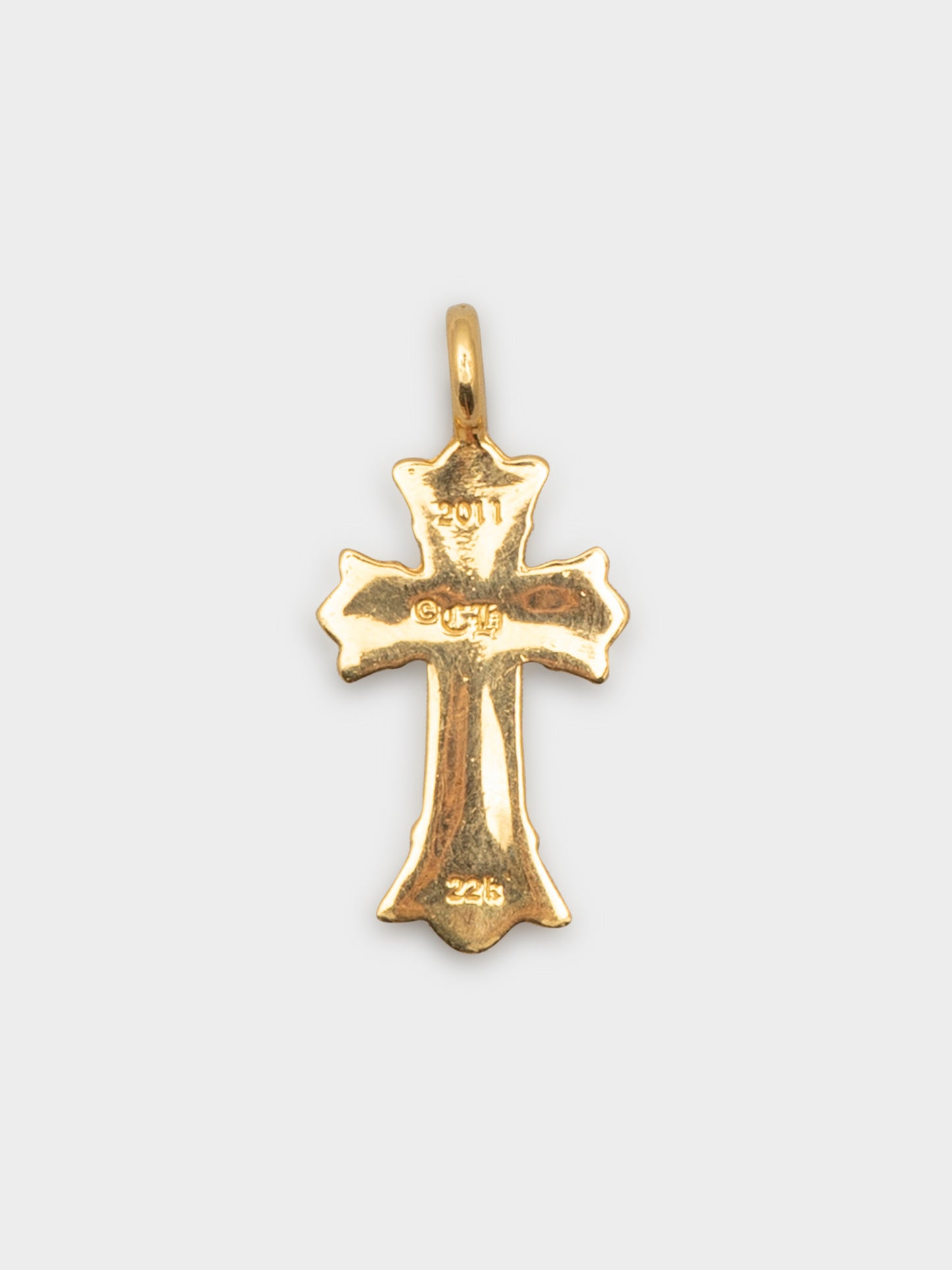 22k Pave Diamond Double Cross Pendant