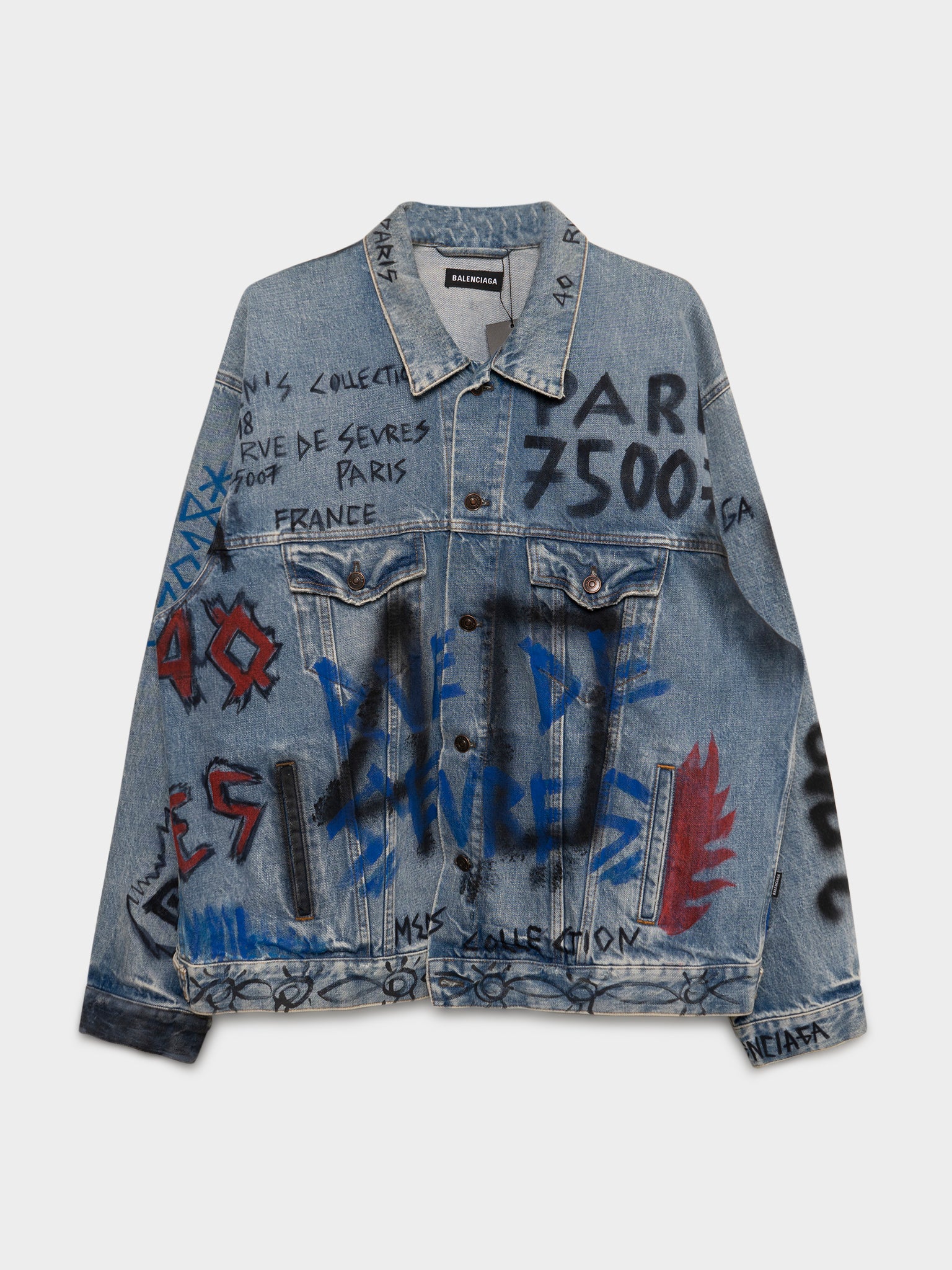 BALENCIAGA graffiti デニムジャケット 38 Balenciaga: 2018 Graffiti Denim Jacket | Groupie