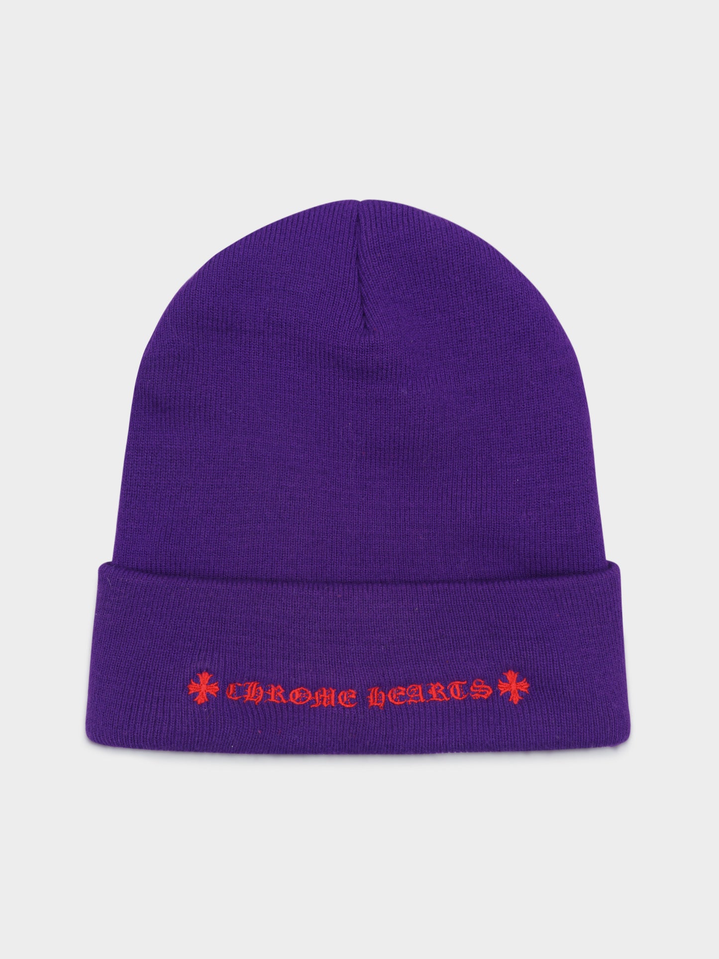 Purple & Red Triple Cross Beanie