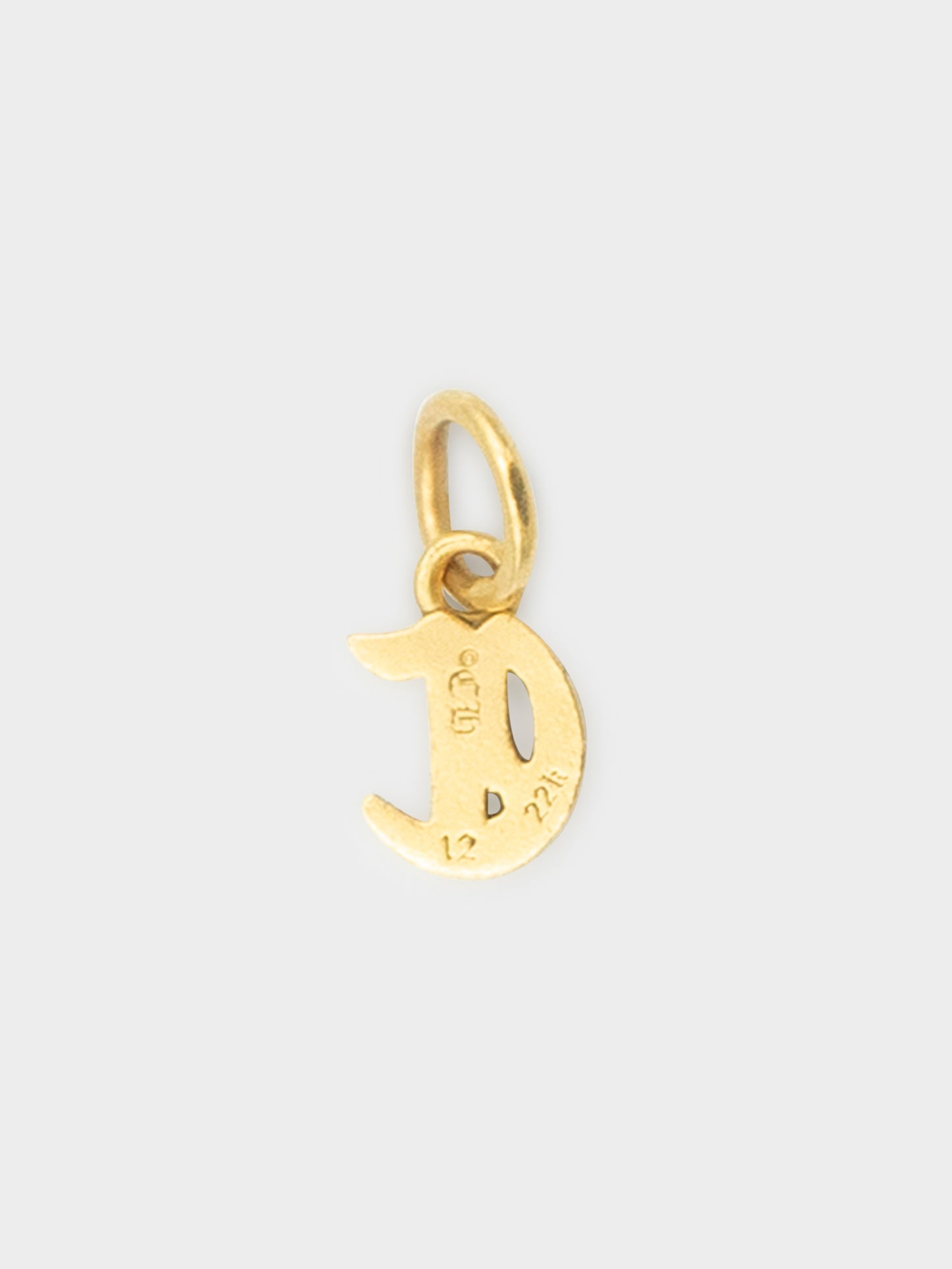 22K C Letter Charm Pendant