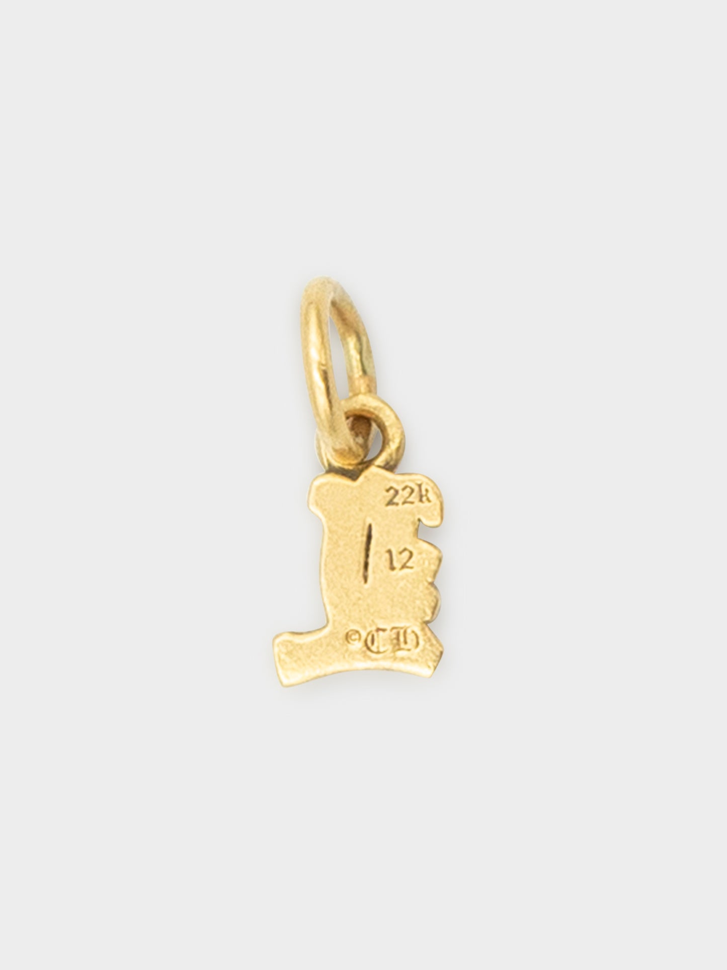 22K L Letter Charm Pendant