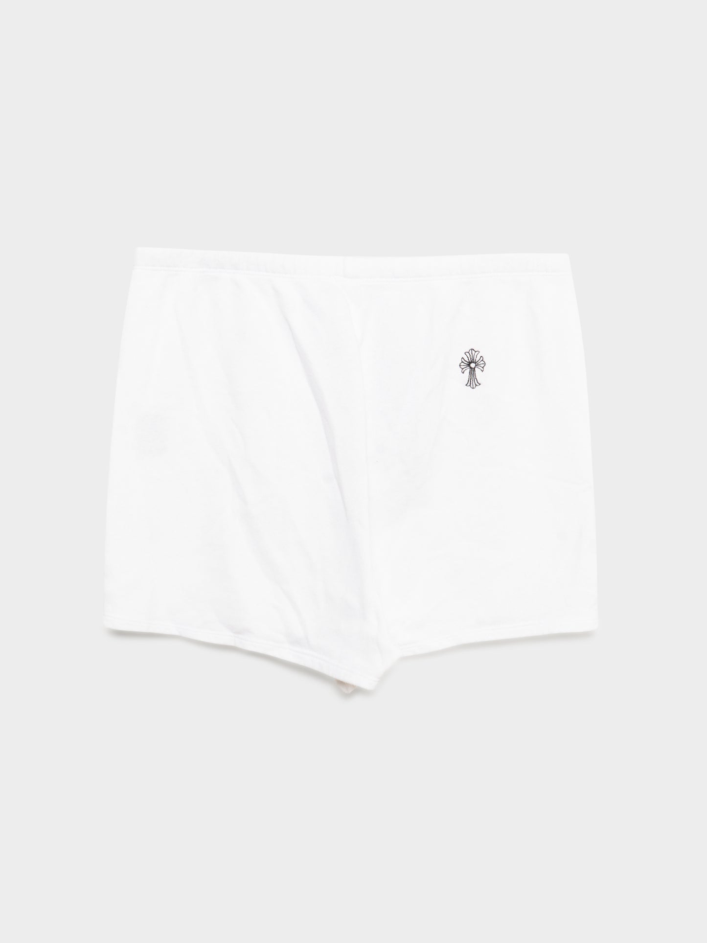 White Embroidered Booty Shorts
