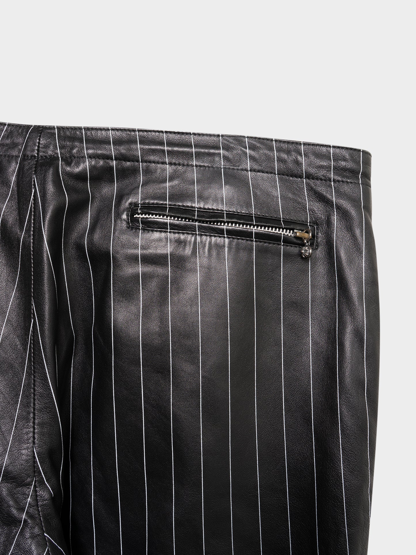 1/1 Pinstripe Leather Fleurknee Pants