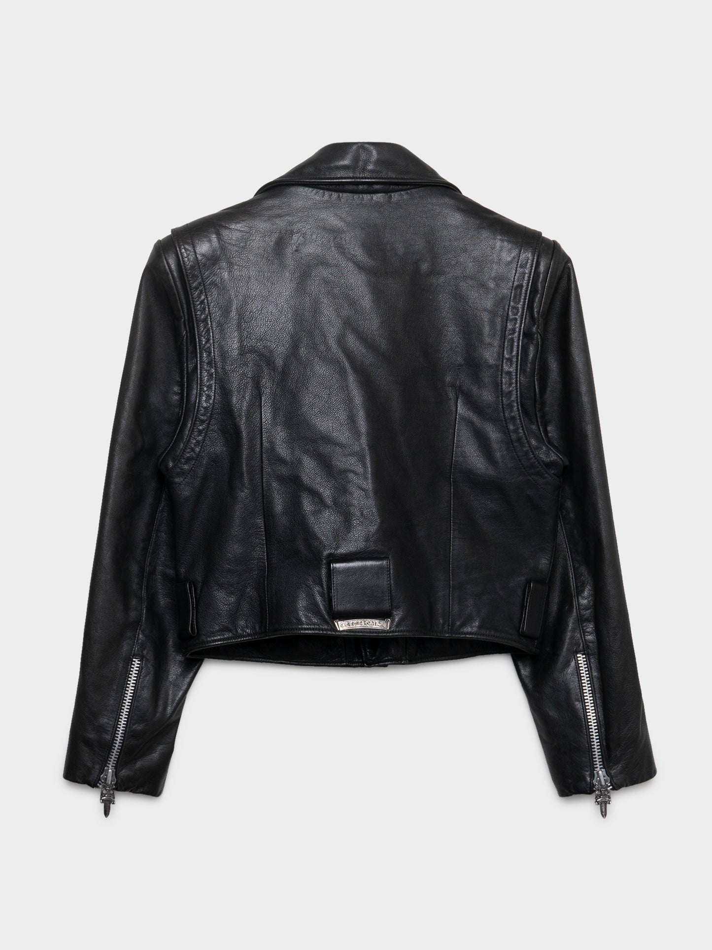 Cropped Leather Rider Jacket
