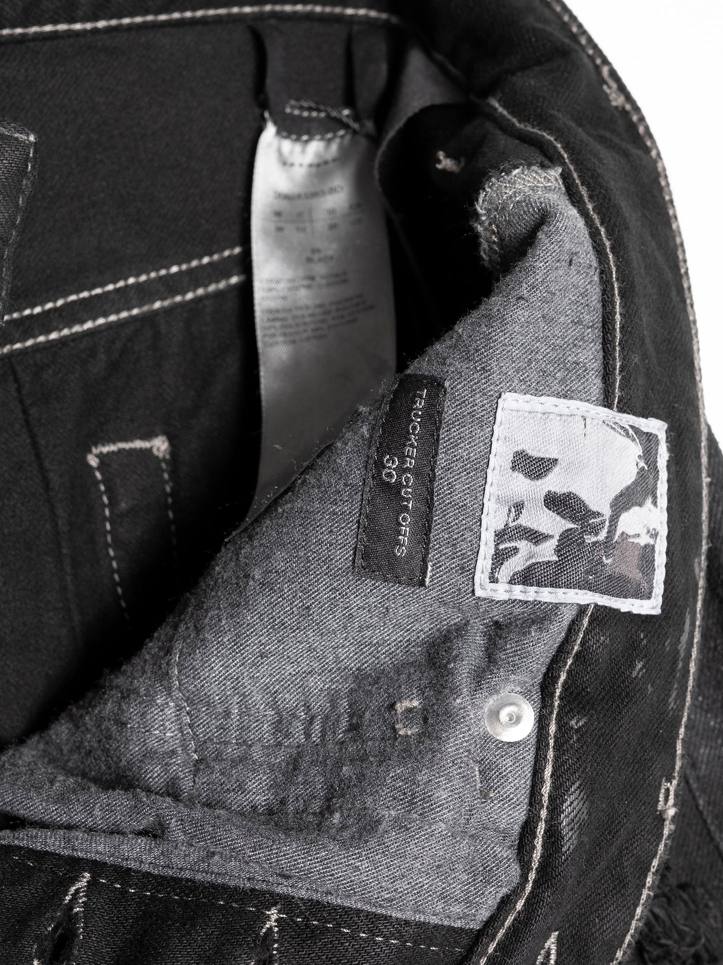 'Phlegathon' Destroyed Trucker Jean Shorts