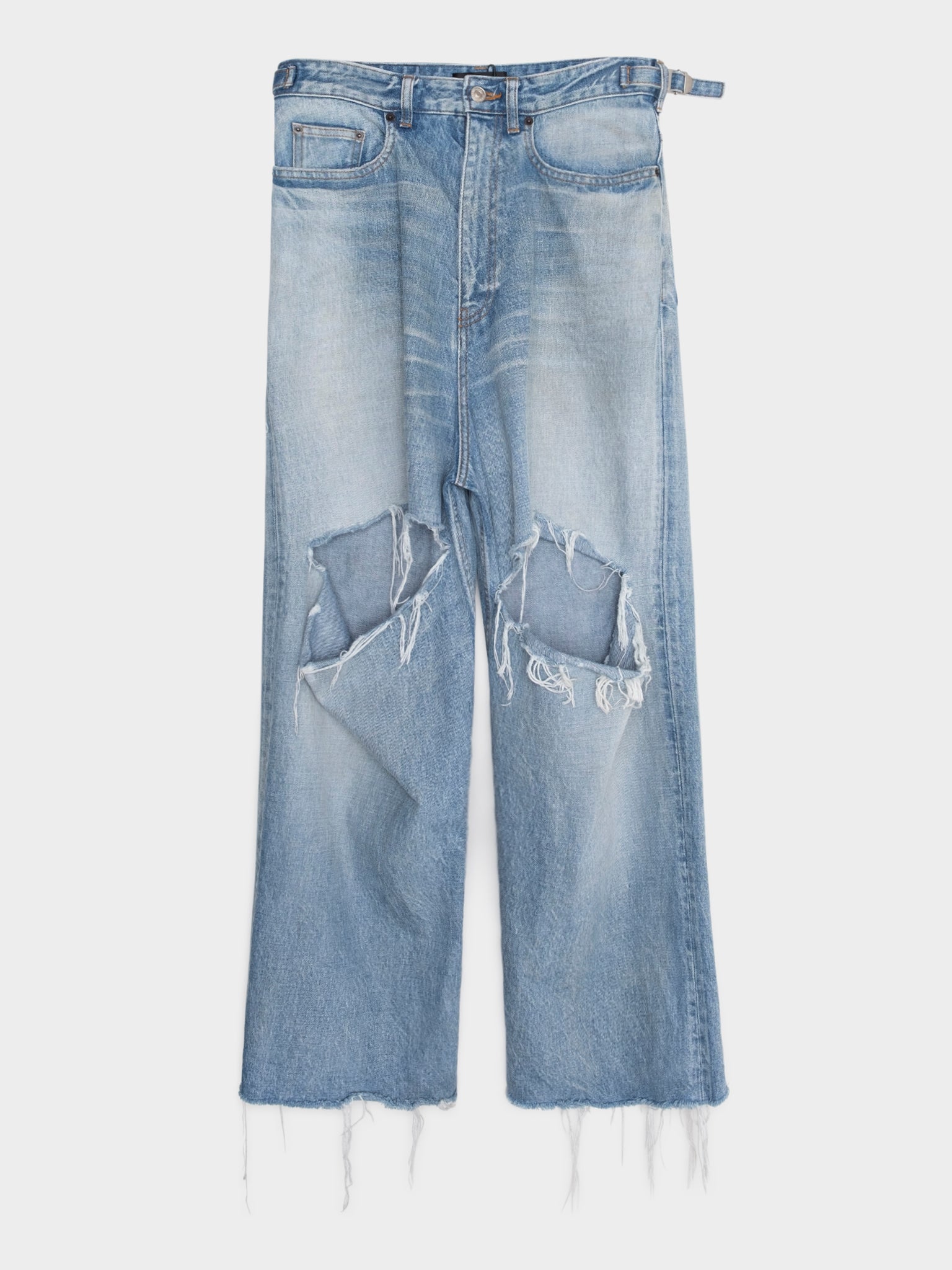 Buy Balenciaga Destroyed Skater Blue Jeans Online at Groupie