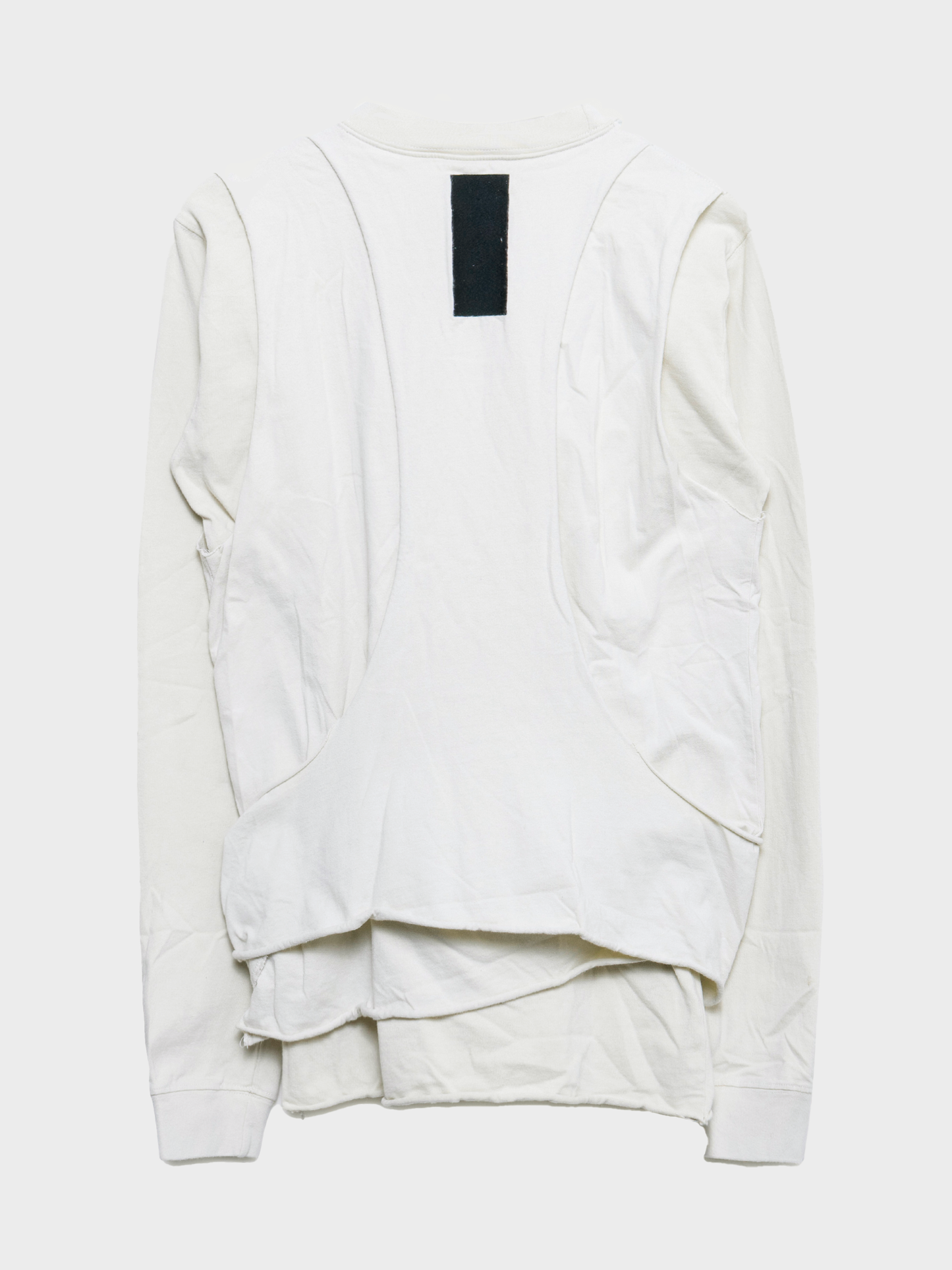 Slab Leather Layered Crewneck