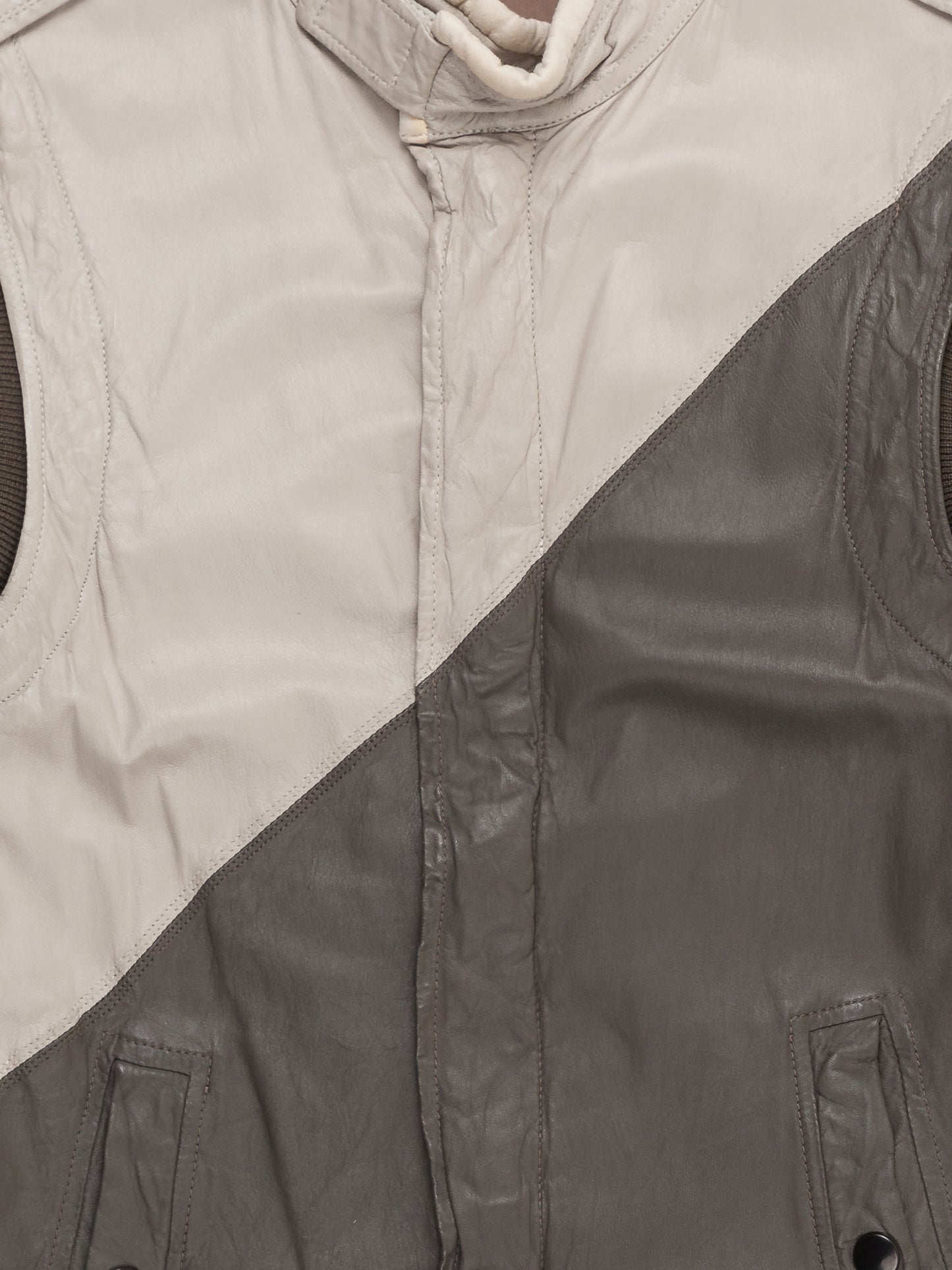 'Creatch' Two-Tone Leather Rider Jacket Rick Owens