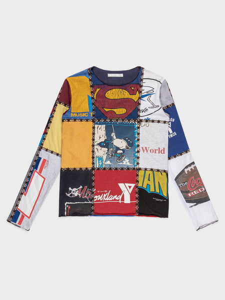Number (N)ine: Patchwork Long Sleeve T-Shirt | Groupie
