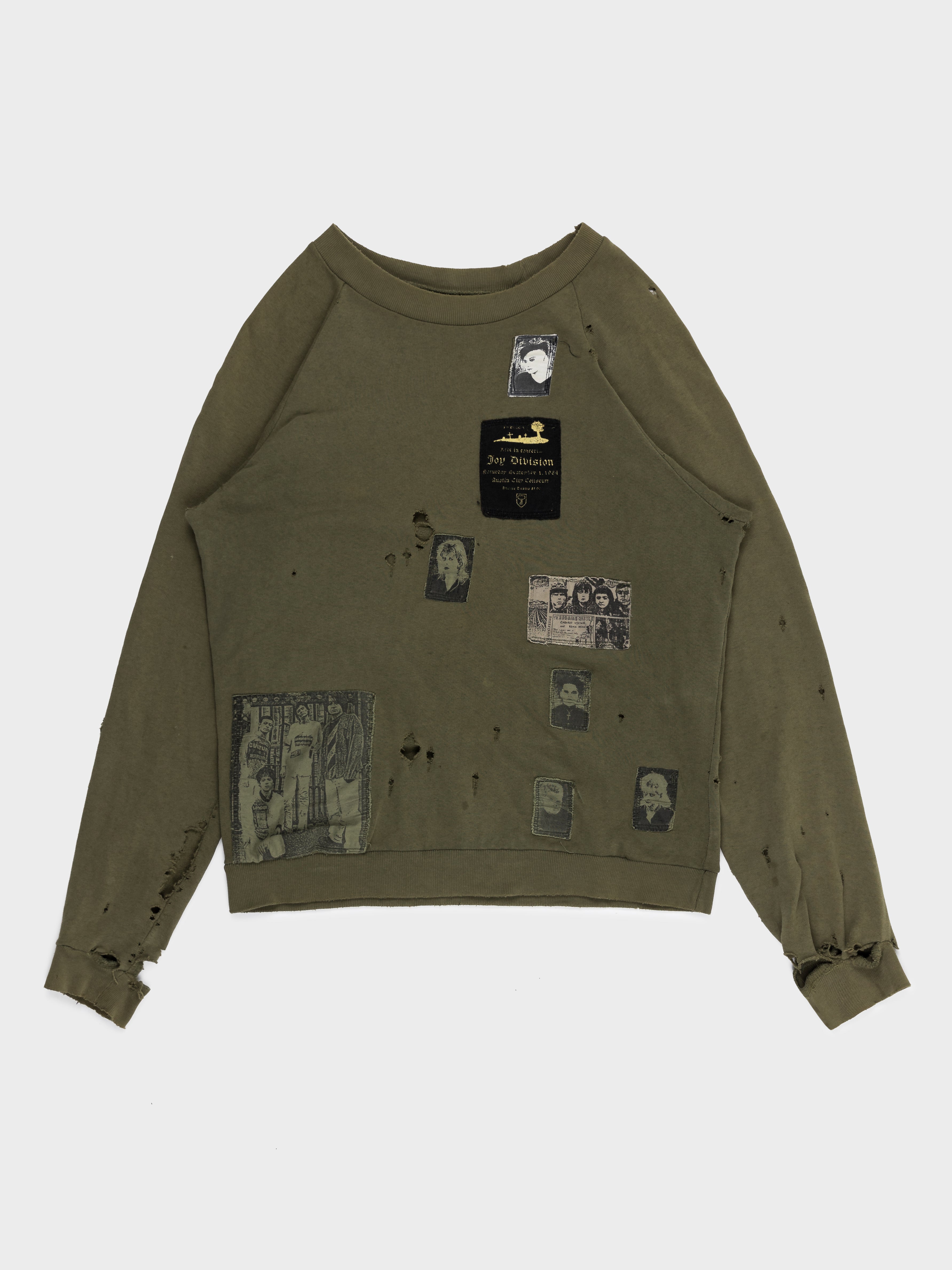 Buy Raf Simons 'Riot! Riot! Riot!' Thrashed Patchwork Crewneck Online ...
