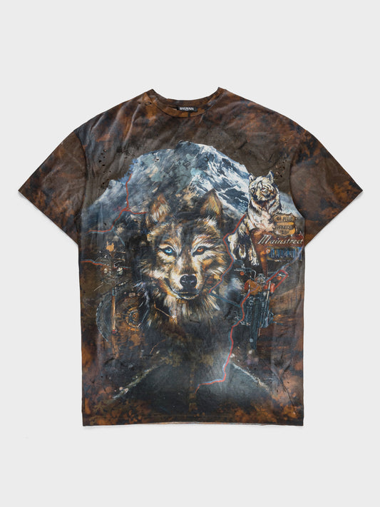 Decarnin Distressed Wolf T-Shirt