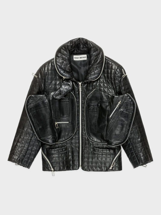 Quilted Leather Zip Jacket