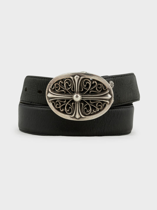 Oval Cross Buckle Belt