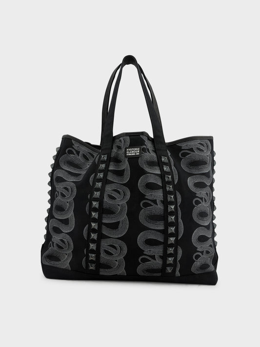 Studded Snake Tote Bag