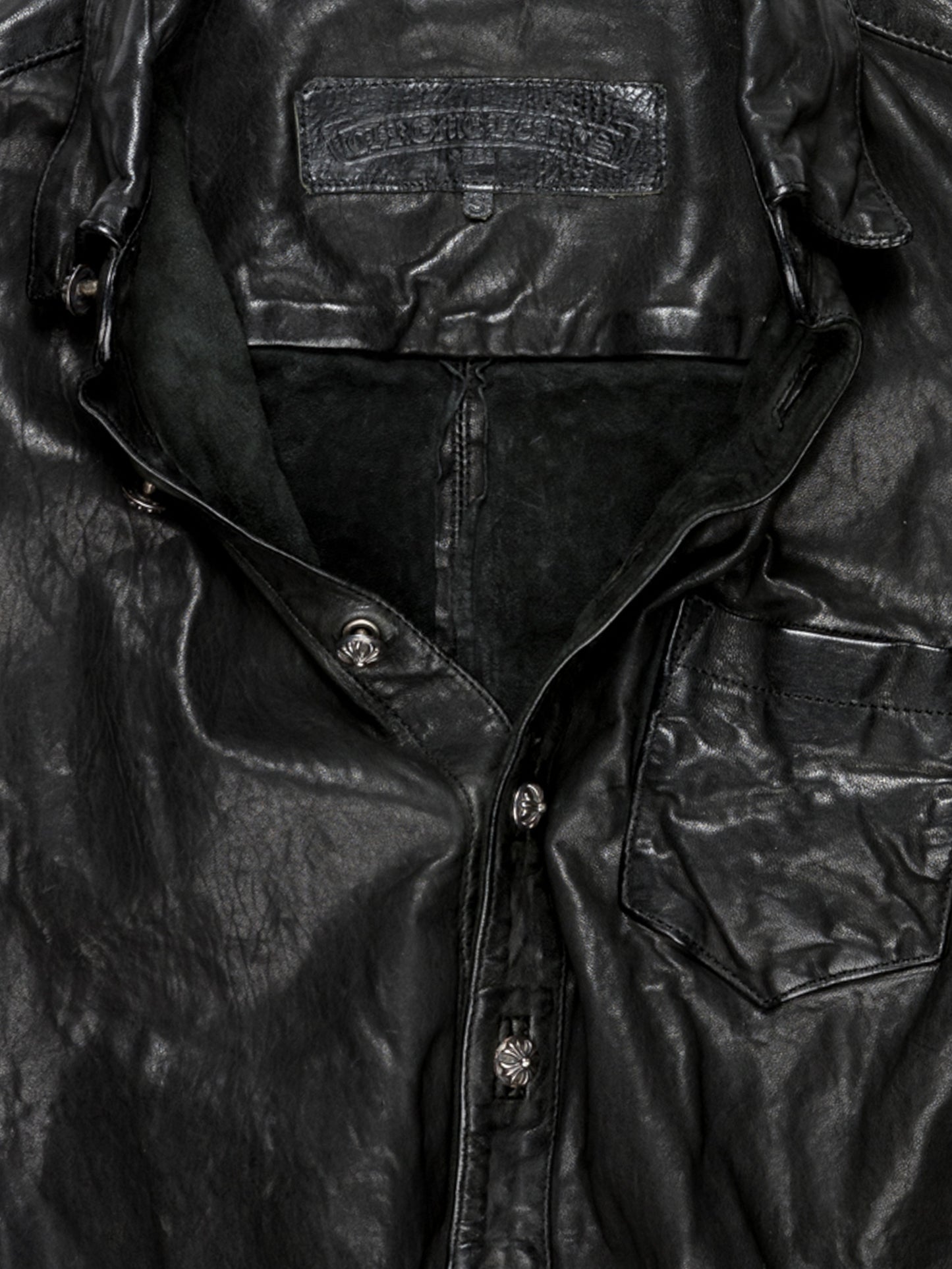 Lamb Leather Button Up Shirt