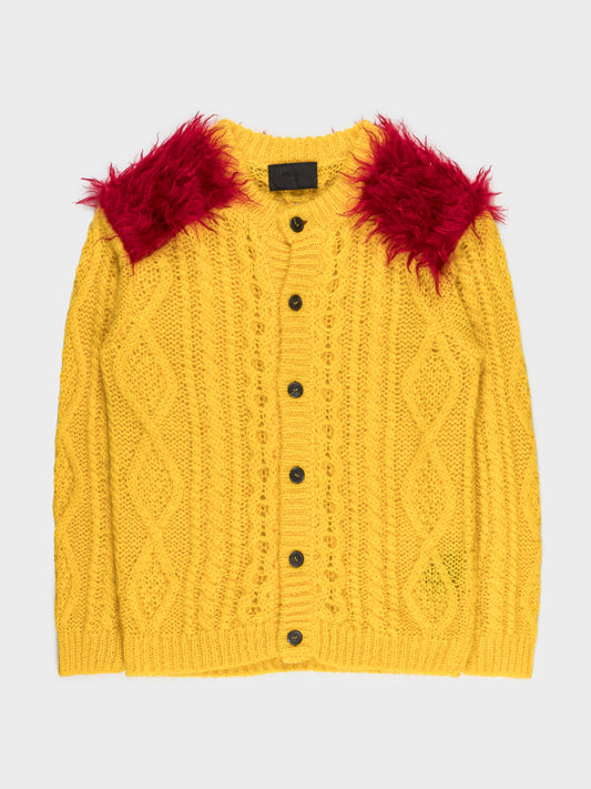 Fuzzy Shoulder Cardigan