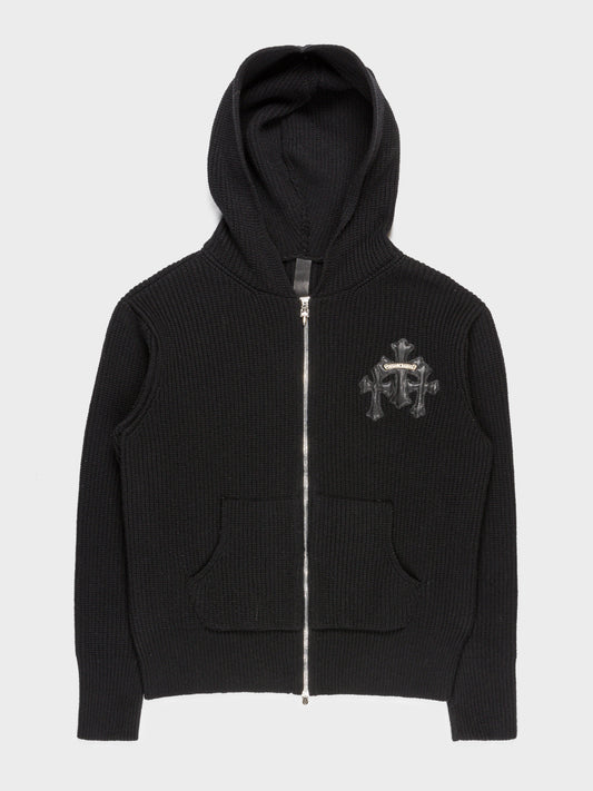 Cross Patch Knit Hoodie