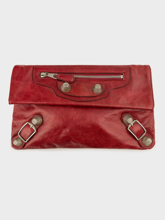 Red Leather Motocross City Pouch