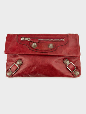 Red Leather City Pouch
