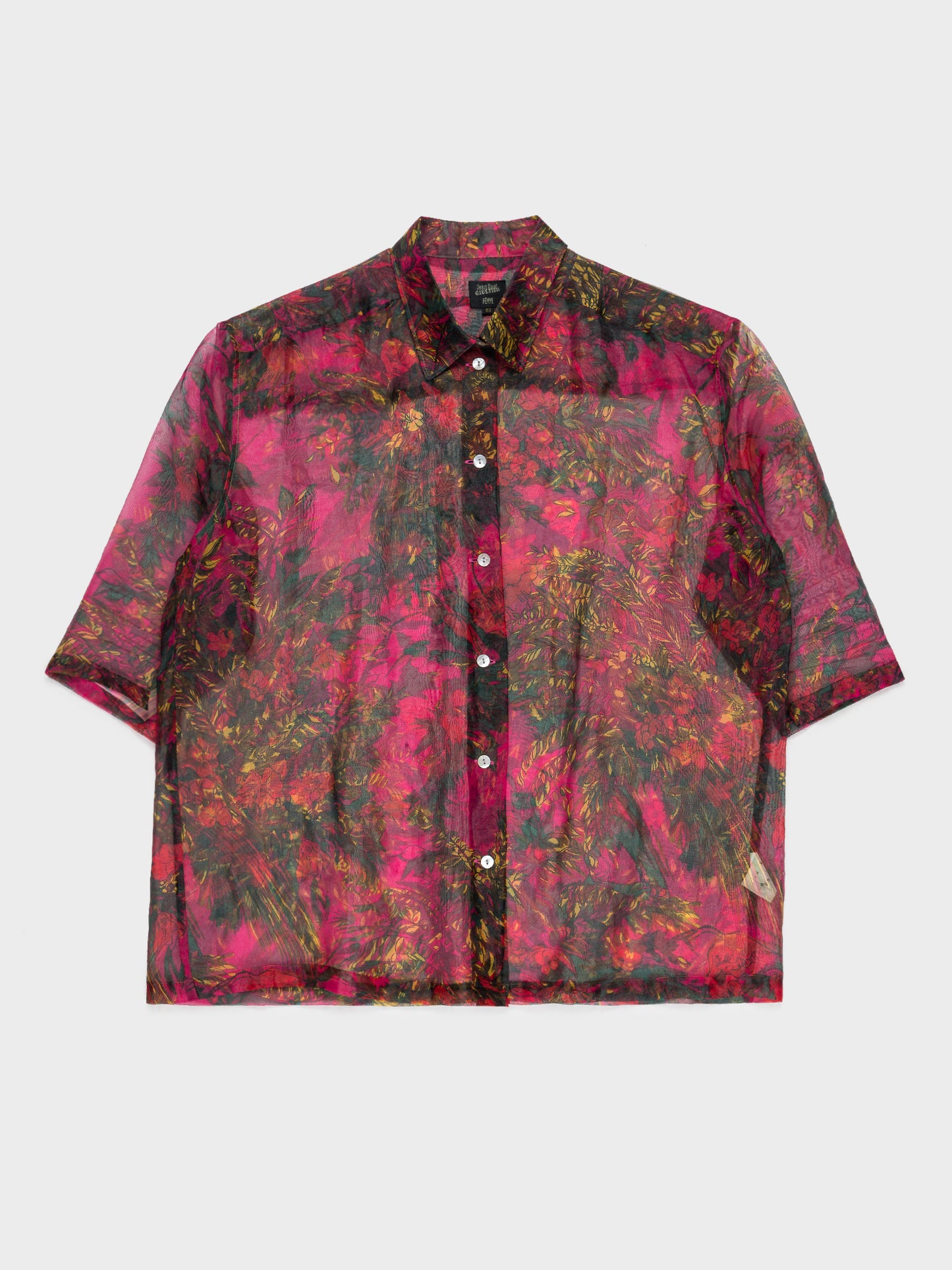 Semi Sheer Floral Button Up