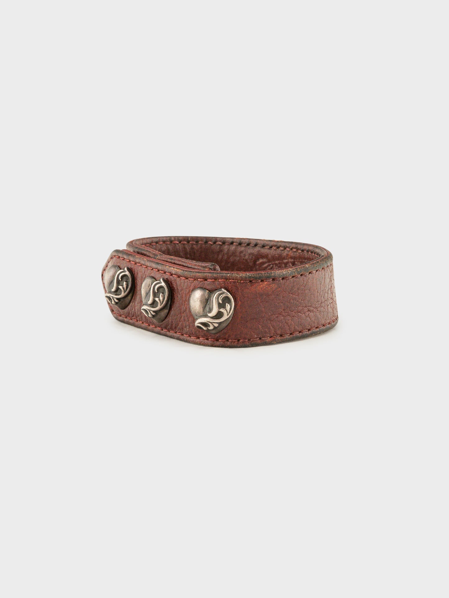 Heart Studded Leather Bracelet