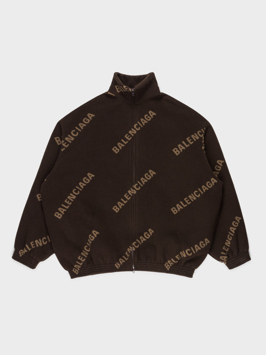 Oversized Logo Zip Fleece Jacket