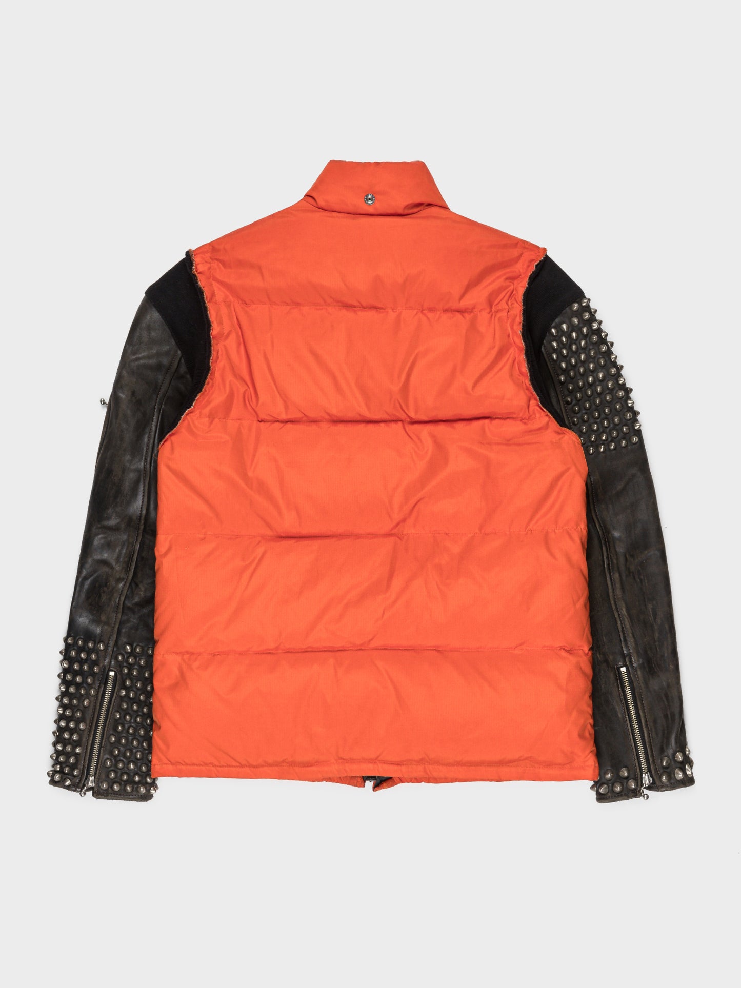 Studded Leather/Puffer Hybrid Jacket