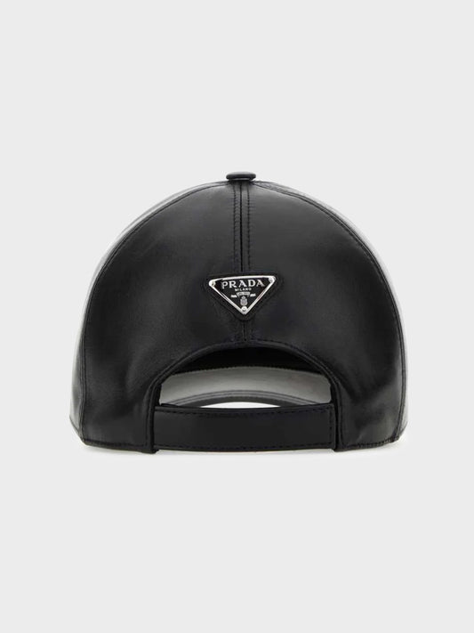 Nappa Leather Logo Baseball Cap