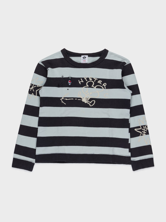 Distressed Striped Long Sleeve T-Shirt