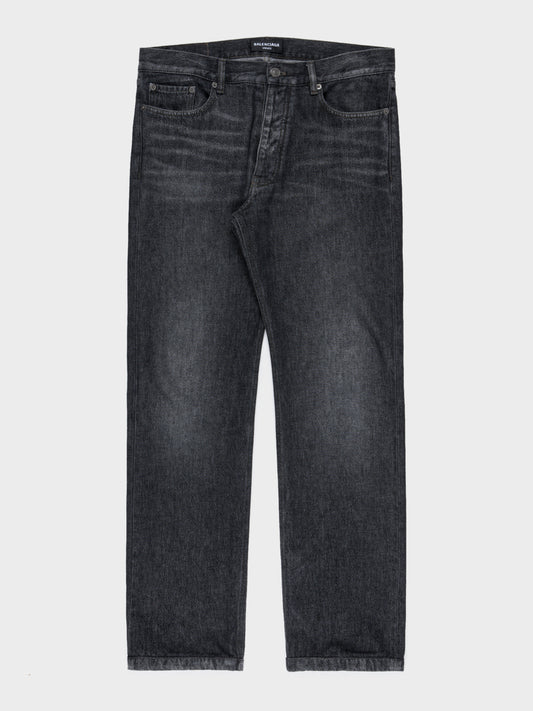 Washed Straight Jeans