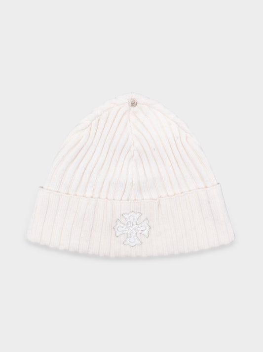 Cream Cashmere Plus Patch Beanie